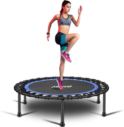 40"-48" Silent Mini Trampoline Fitness Trampoline Bungee Rebounder Jumping Cardio Trainer Workout for Adults-Max Limit 330Lbs